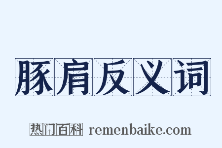 豚肩反义词是什么意思的图片